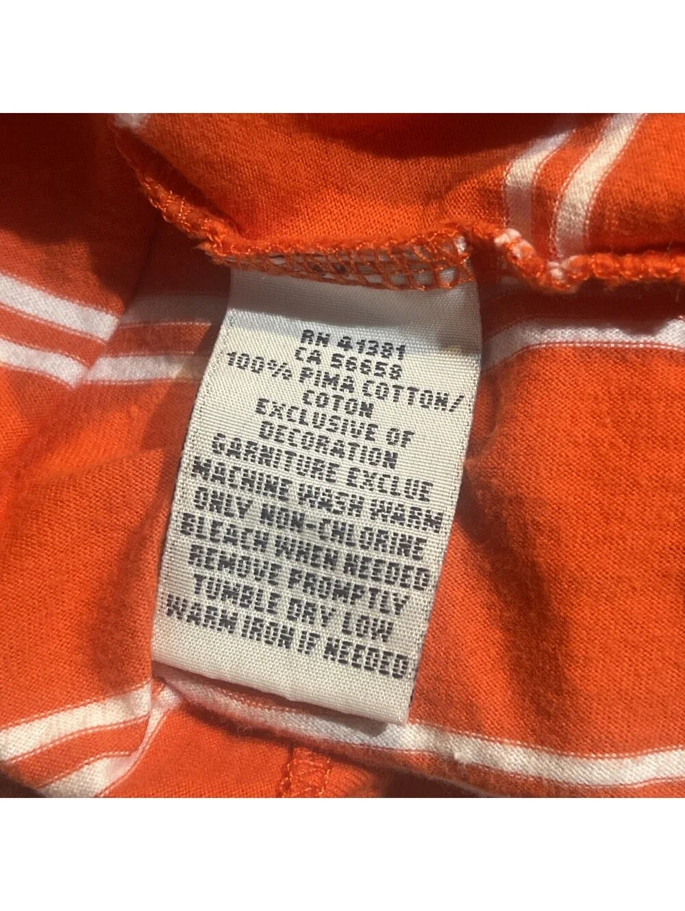 Polo Ralph Lauren Men’s Orange White Stripe 2XLT 100% Pima Cotton